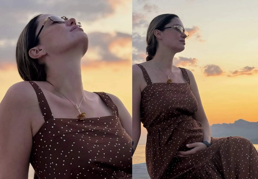 Дочь беременной Агаты Муцениеце сфотографировала её на отдыхе в Сочи