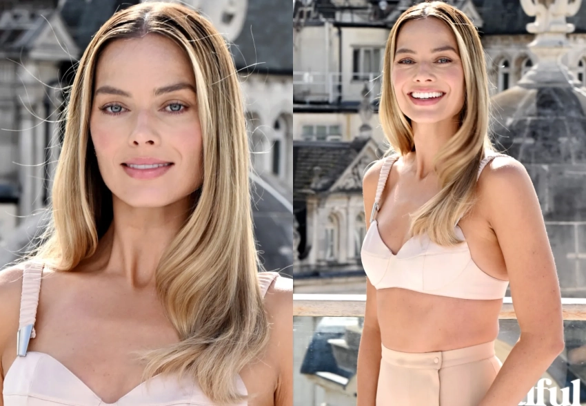 Марго Робби вышла в свет в бюстгальтере