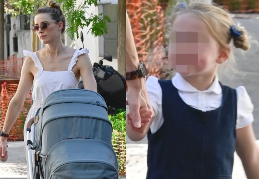 Эмбер Хёрд впервые засняли с её тремя детьми