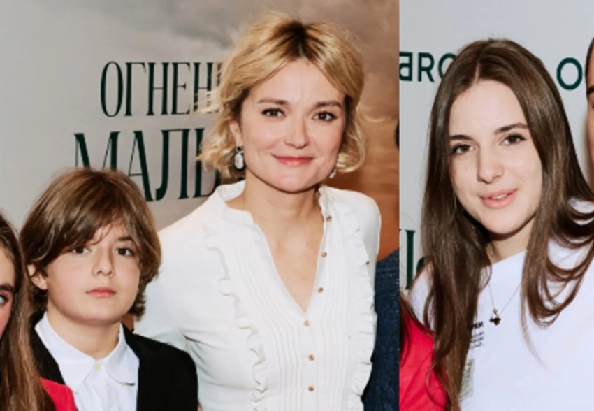 Надежда, Анна и Артём Михалковы с детьми, Егор Кончаловский и Марина Зудина на премьере фильма "Огненный мальчик"