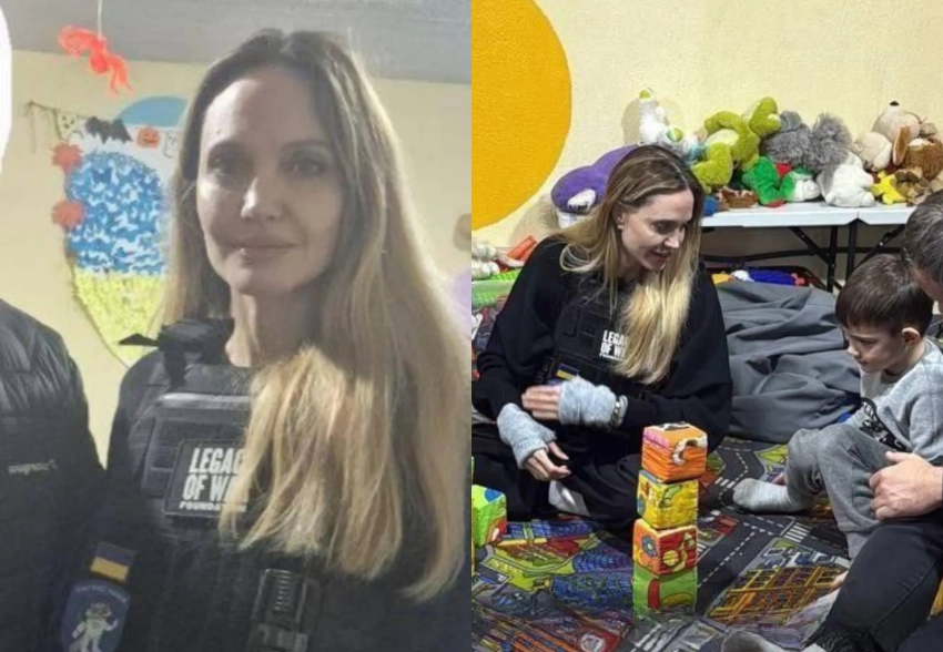 Анджелина Джоли посетила Херсон, а её охранника задержали на блокпосту
