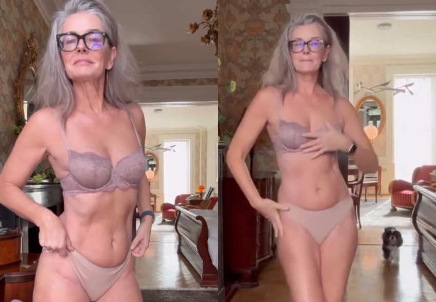 "Они делают нас по-настоящему уникальными". 60-летняя модель Паулина Поризкова сняла видео в нижнем белье, чтобы показать "несовершенства" своей фигуры